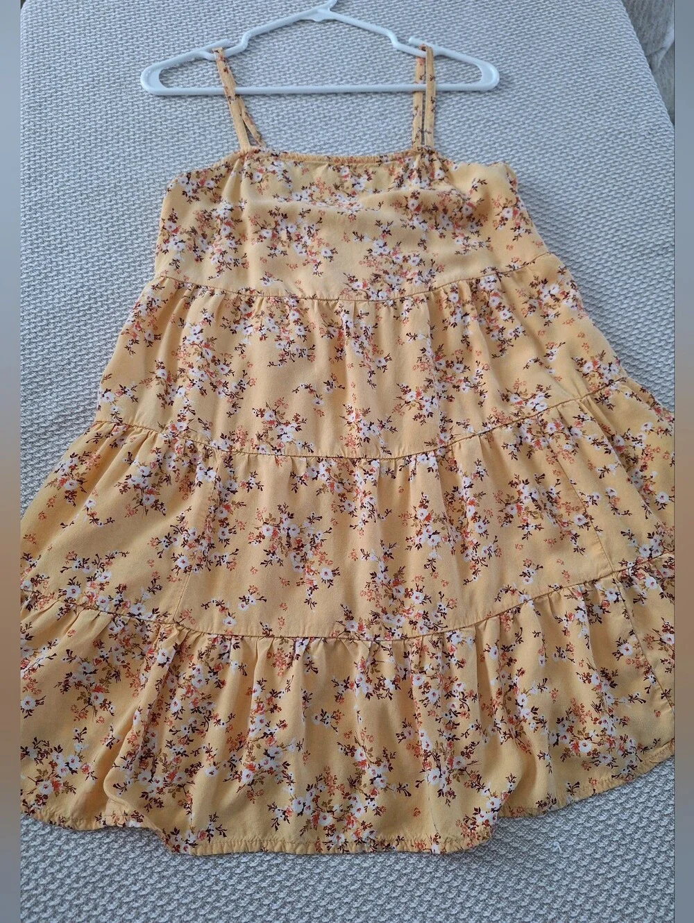Old Navy Yellow Floral Tiered Sundress with Spaghetti Straps